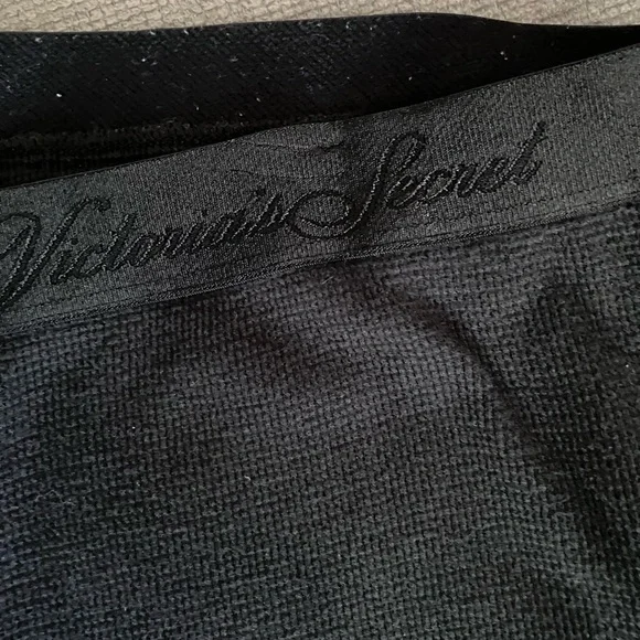 VICTORIA’S SECRET Black Long Thermal Waffle Knit Pajama Set XL Long - Picture 4 of 4